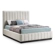 Bowery Hill Contemporary Beige Linen Textured Fabric Full Bed
