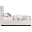 Bowery Hill Contemporary Beige Linen Textured Fabric Twin Bed