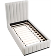 Bowery Hill Contemporary Beige Linen Textured Fabric Twin Bed