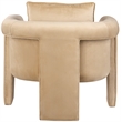Bowery Hill Contemporary Soft Camel Velvet Accent Chair with Curved Arms