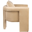 Bowery Hill Contemporary Soft Camel Velvet Accent Chair with Curved Arms