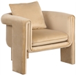 Bowery Hill Contemporary Soft Camel Velvet Accent Chair with Curved Arms