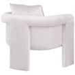 Bowery Hill Contemporary Soft Cream Velvet Accent Chair with Curved Arms