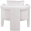 Bowery Hill Contemporary Soft Cream Velvet Accent Chair with Curved Arms
