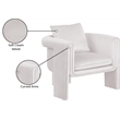 Bowery Hill Contemporary Soft Cream Velvet Accent Chair with Curved Arms
