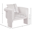 Bowery Hill Contemporary Soft Cream Velvet Accent Chair with Curved Arms