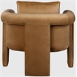 Bowery Hill Contemporary Soft Saddle Velvet Accent Chair with Curved Arms