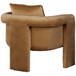 Bowery Hill Contemporary Soft Saddle Velvet Accent Chair with Curved Arms
