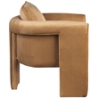 Bowery Hill Contemporary Soft Saddle Velvet Accent Chair with Curved Arms
