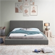 Bowery Hill Contemporary Rich Grey Boucle Durable Fabric Full Bed