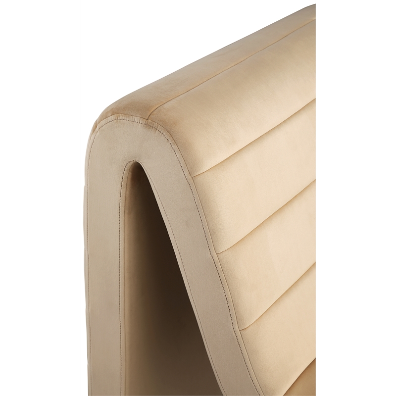 Bowery Hill Contemporary Deep Channel Tufted Rich Camel Velvet Accent Chair