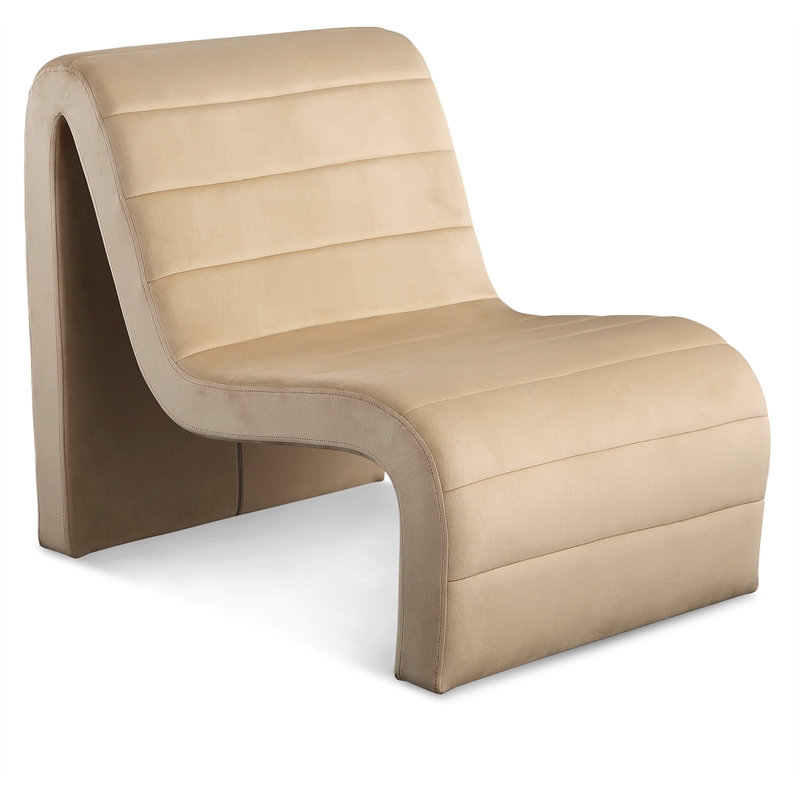 Bowery Hill Contemporary Deep Channel Tufted Rich Camel Velvet Accent Chair