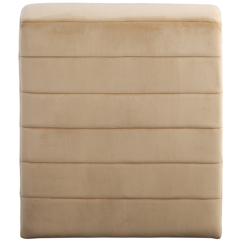 Bowery Hill Contemporary Deep Channel Tufted Rich Camel Velvet Accent Chair