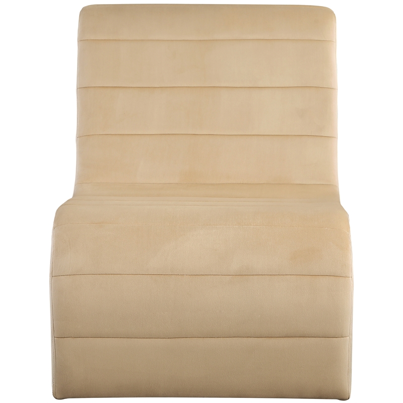 Bowery Hill Contemporary Deep Channel Tufted Rich Camel Velvet Accent Chair