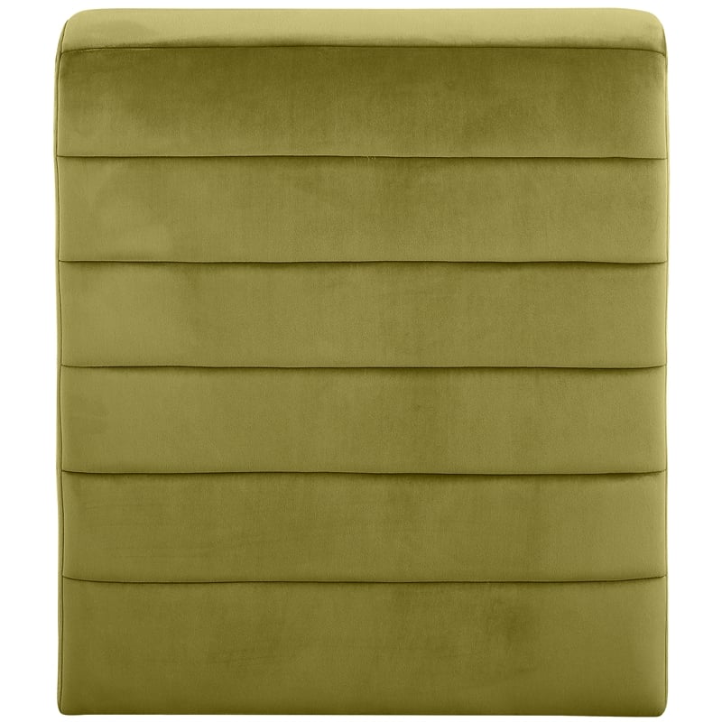 Bowery Hill Contemporary Deep Channel Tufted Rich Olive Velvet Accent Chair