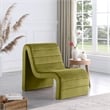 Bowery Hill Contemporary Deep Channel Tufted Rich Olive Velvet Accent Chair