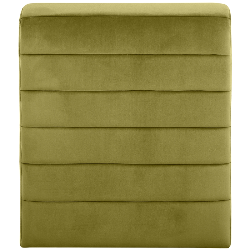 Bowery Hill Contemporary Deep Channel Tufted Rich Olive Velvet Accent Chair