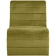 Bowery Hill Contemporary Deep Channel Tufted Rich Olive Velvet Accent Chair