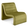 Bowery Hill Contemporary Deep Channel Tufted Rich Olive Velvet Accent Chair