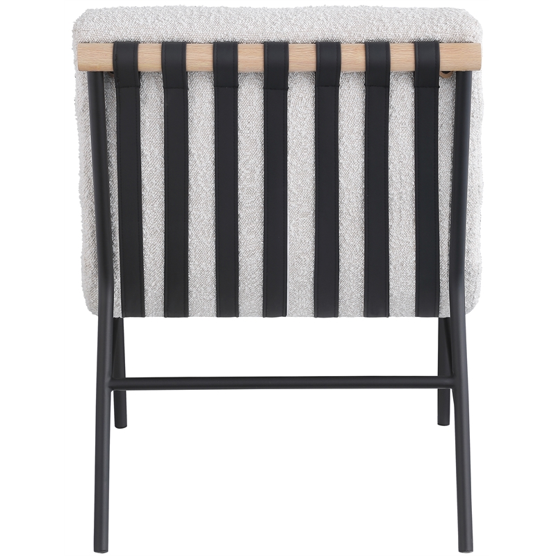 Bowery Hill Contemporary Rich Cream Boucle Fabric Accent Chair
