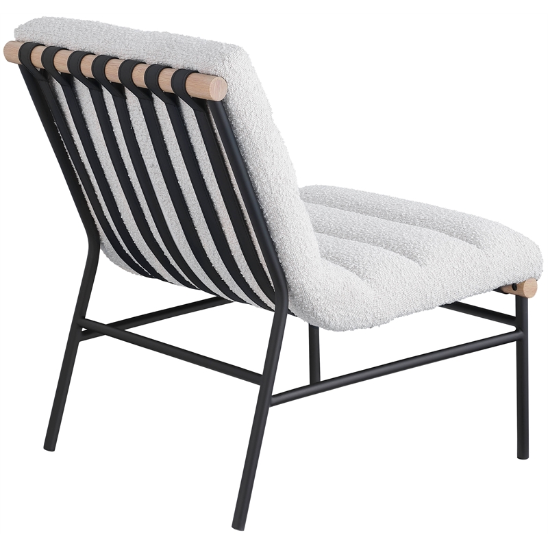 Bowery Hill Contemporary Rich Cream Boucle Fabric Accent Chair