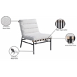 Bowery Hill Contemporary Rich Cream Boucle Fabric Accent Chair