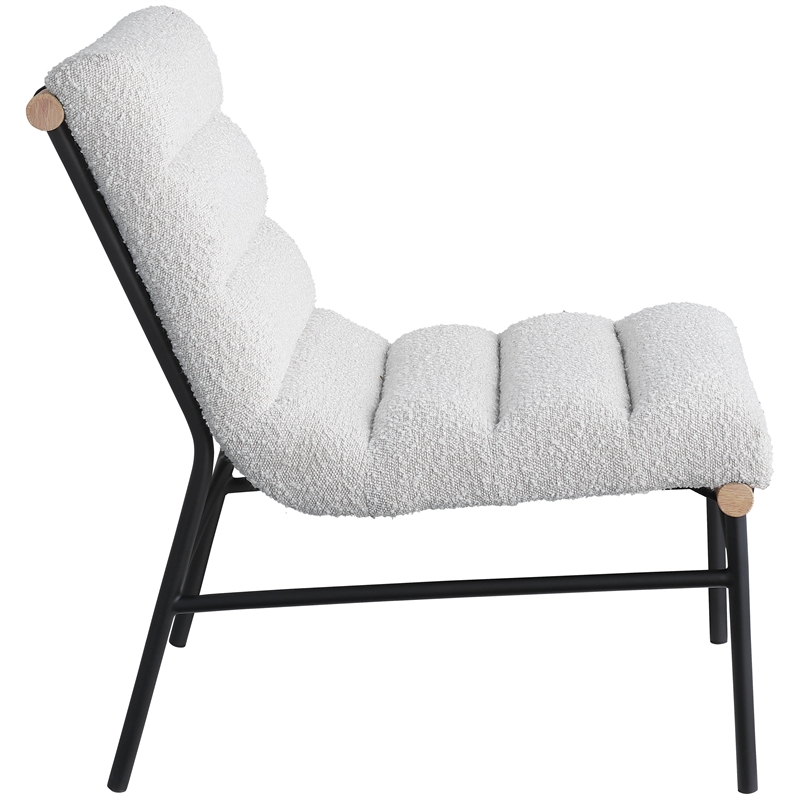 Bowery Hill Contemporary Rich Cream Boucle Fabric Accent Chair