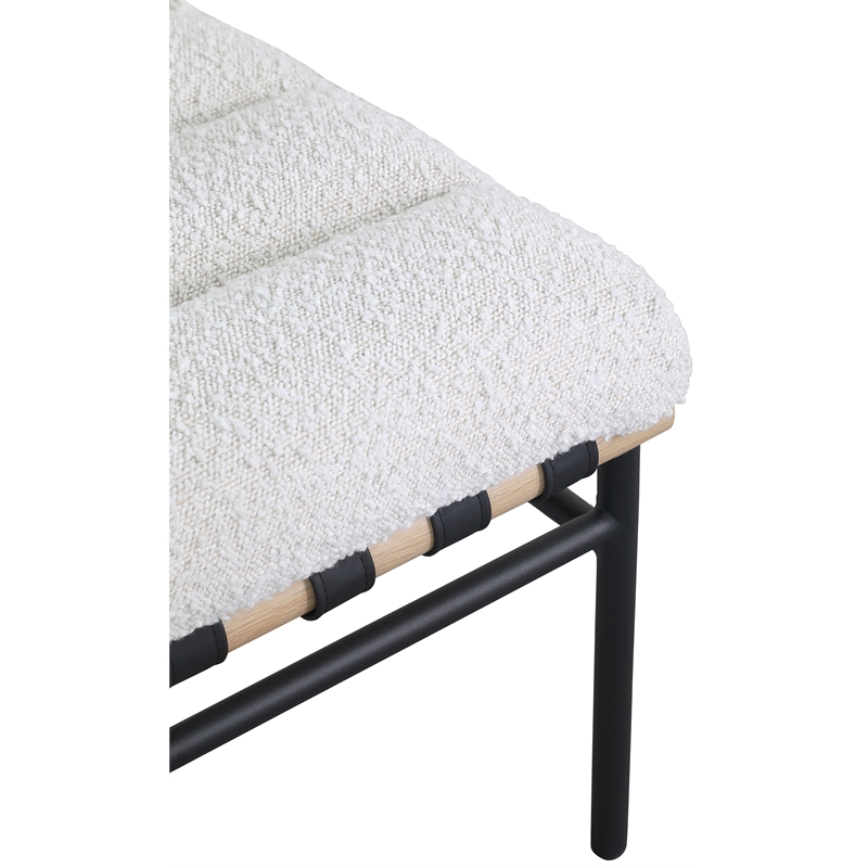 Bowery Hill Contemporary Rich Cream Boucle Fabric Accent Chair