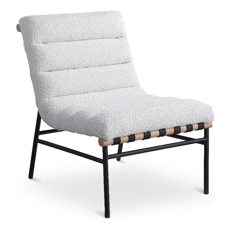 Bowery Hill Contemporary Rich Cream Boucle Fabric Accent Chair