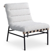 Bowery Hill Contemporary Rich Cream Boucle Fabric Accent Chair
