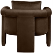Bowery Hill Contemporary Soft Brown Velvet Accent Chair with Curved Arms