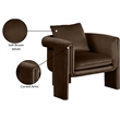 Bowery Hill Contemporary Soft Brown Velvet Accent Chair with Curved Arms