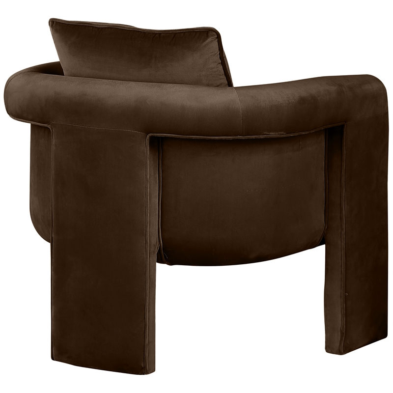 Bowery Hill Contemporary Soft Brown Velvet Accent Chair with Curved Arms