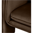 Bowery Hill Contemporary Soft Brown Velvet Accent Chair with Curved Arms