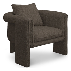 Bowery Hill Contemporary Rich Brown Boucle Fabric Accent Chair
