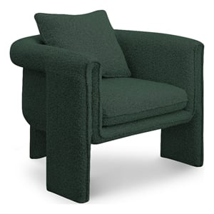 Bowery Hill Contemporary Rich Green Boucle Fabric Accent Chair