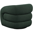 Bowery Hill Contemporary Green Boucle Fabric Swivel Accent Chair