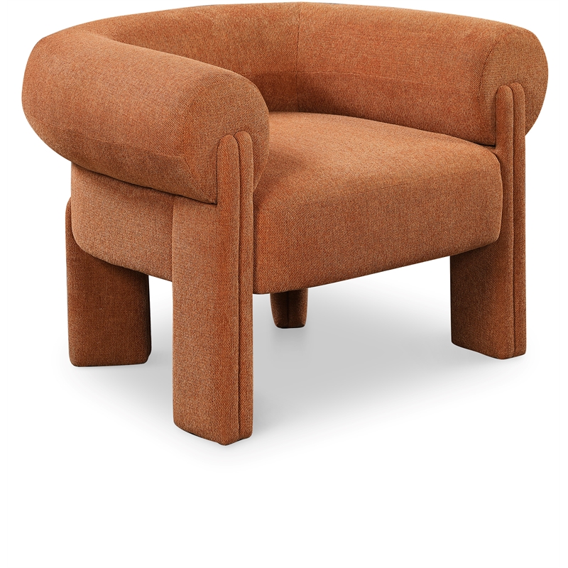Bowery Hill Contemporary Soft Cognac Durable Fabric Accent Chair