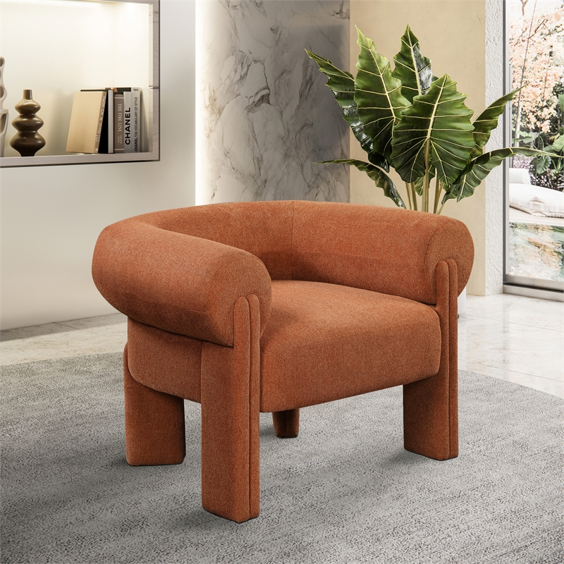Bowery Hill Contemporary Soft Cognac Durable Fabric Accent Chair