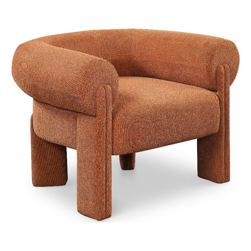 Bowery Hill Contemporary Soft Cognac Durable Fabric Accent Chair