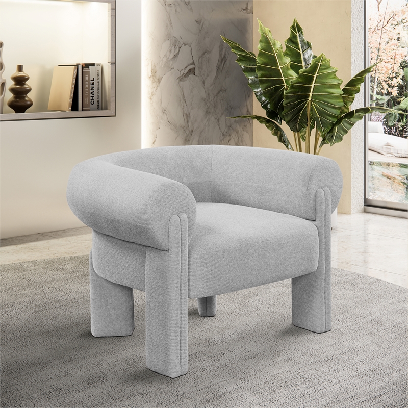 Bowery Hill Contemporary Soft Grey Durable Fabric Accent Chair