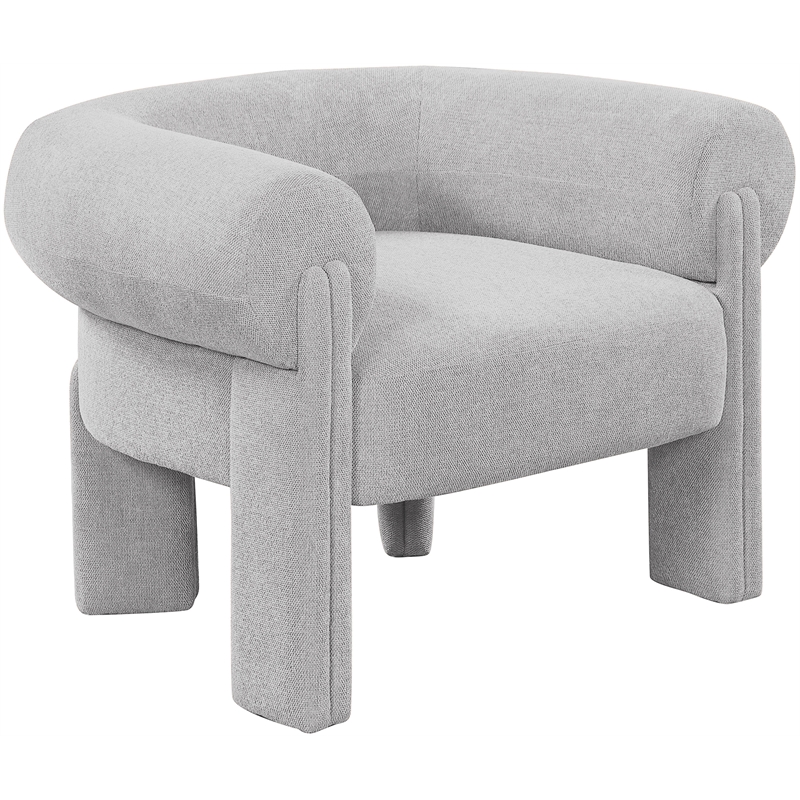 Bowery Hill Contemporary Soft Grey Durable Fabric Accent Chair