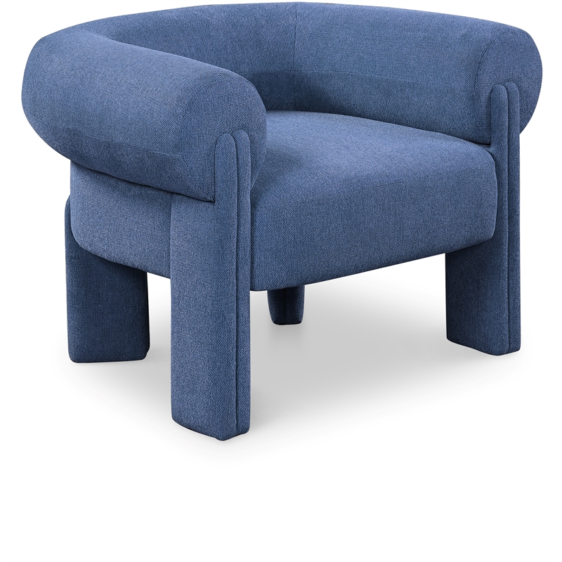 Bowery Hill Contemporary Soft Navy Durable Fabric Accent Chair