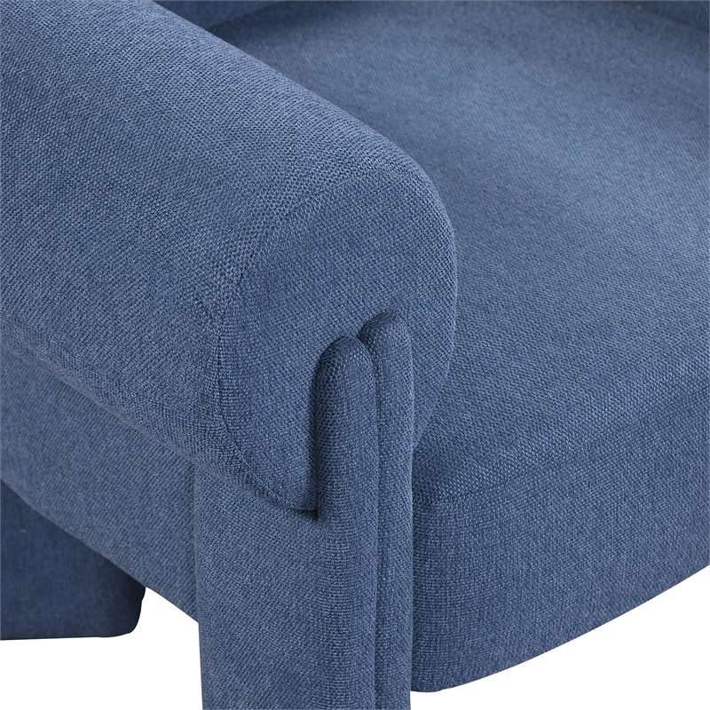 Bowery Hill Contemporary Soft Navy Durable Fabric Accent Chair