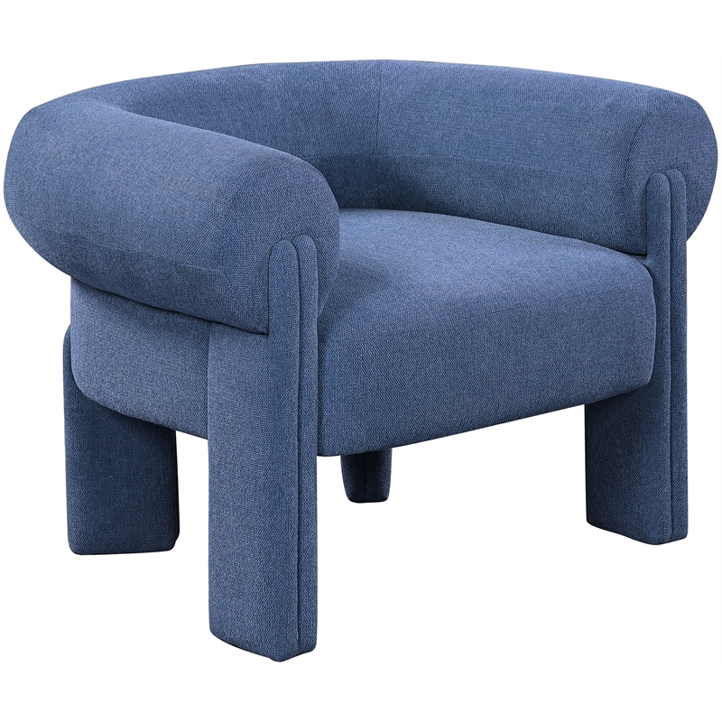 Bowery Hill Contemporary Soft Navy Durable Fabric Accent Chair