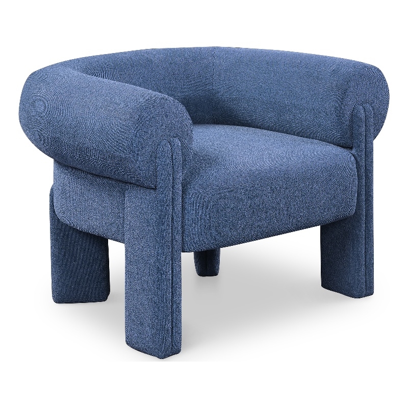 Bowery Hill Contemporary Soft Navy Durable Fabric Accent Chair