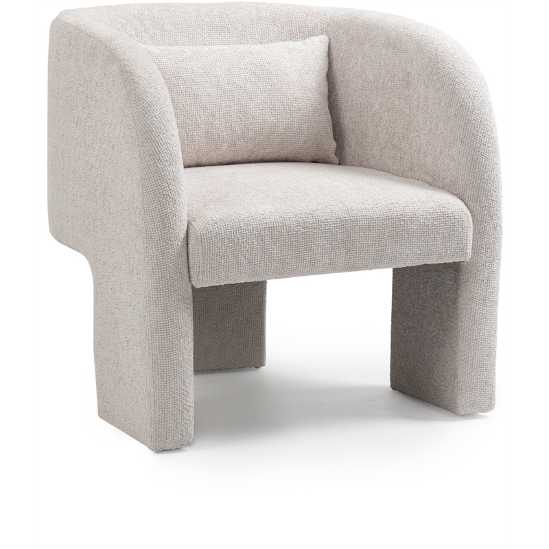 Bowery Hill Contemporary Soft Cream Chenille Fabric Accent Chair