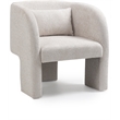 Bowery Hill Contemporary Soft Cream Chenille Fabric Accent Chair