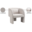 Bowery Hill Contemporary Soft Cream Chenille Fabric Accent Chair