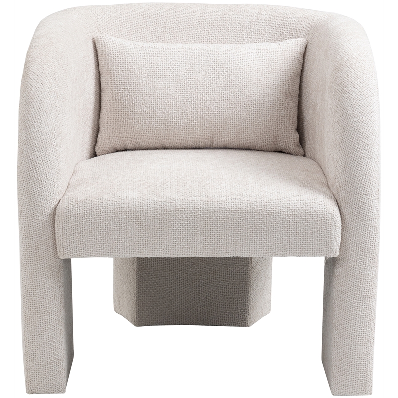 Bowery Hill Contemporary Soft Cream Chenille Fabric Accent Chair